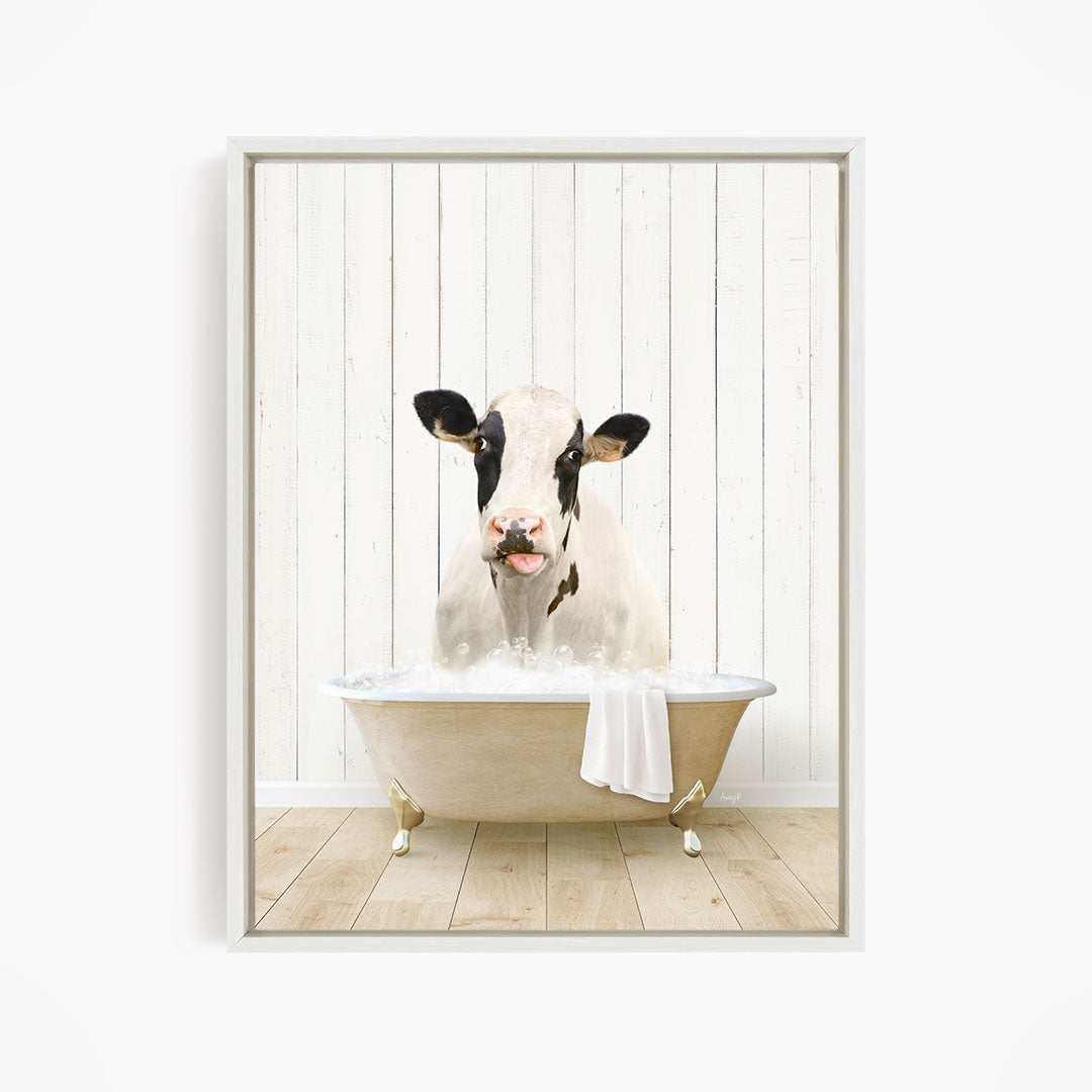 Holstein Cow in Farmhouse Bath
