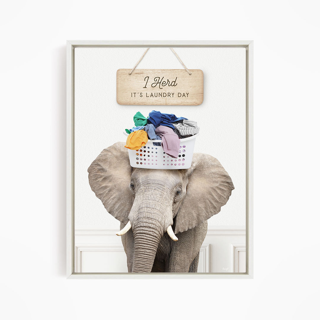 Elephant Baskethead "I Herd It's Laundry Day"