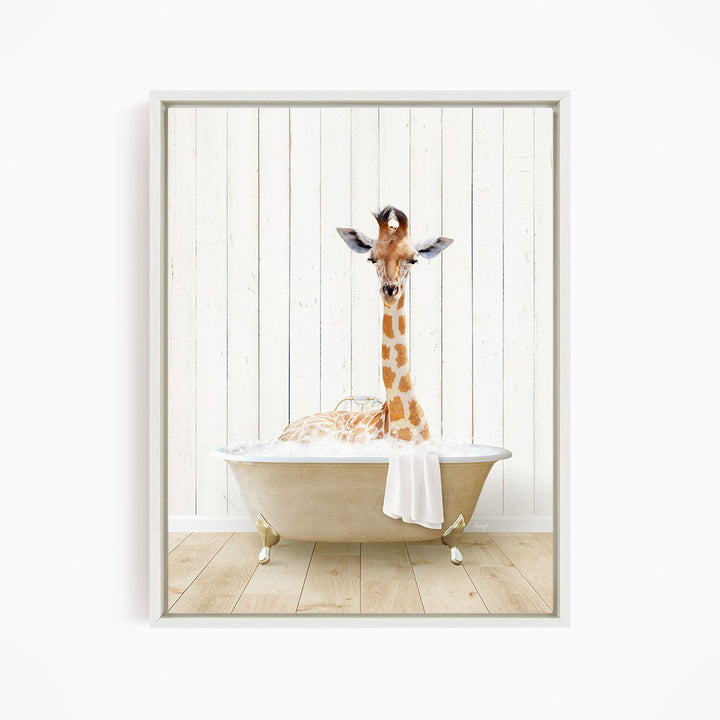 Giraffe in Farmhouse Bath