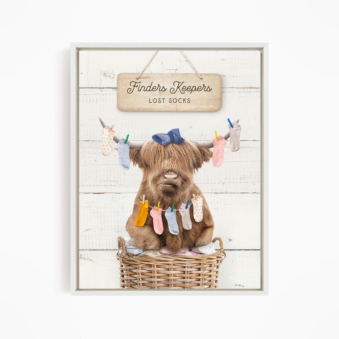 Highland Cow Finders Keepers - Farmhouse Wall Funny Sayings