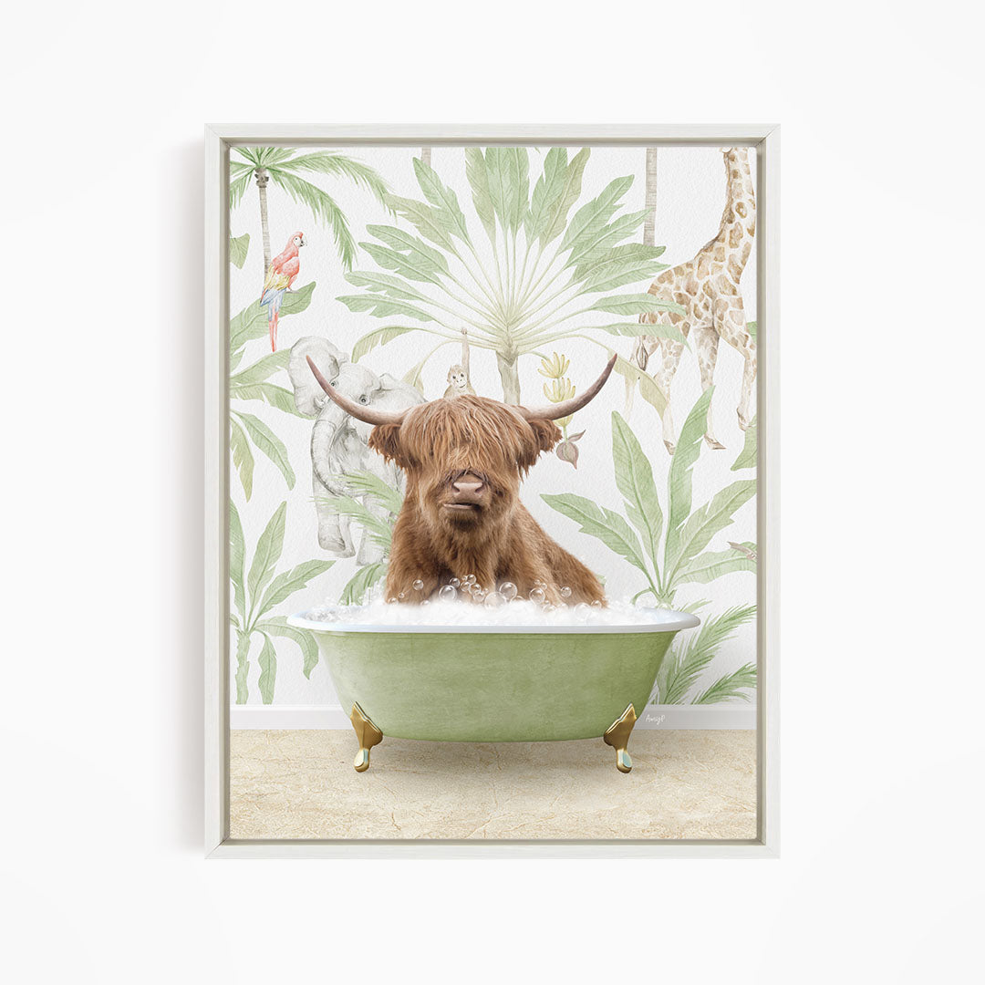 Highland Cow in Safari Bath