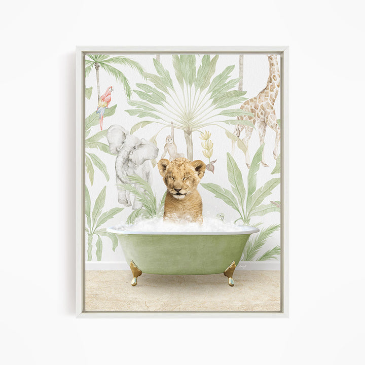 Lion Cub in Safari Bath