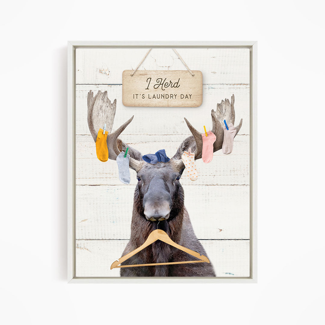 Moose Laundry Socks and Hanger - Farmhouse Wall Funny Sayings