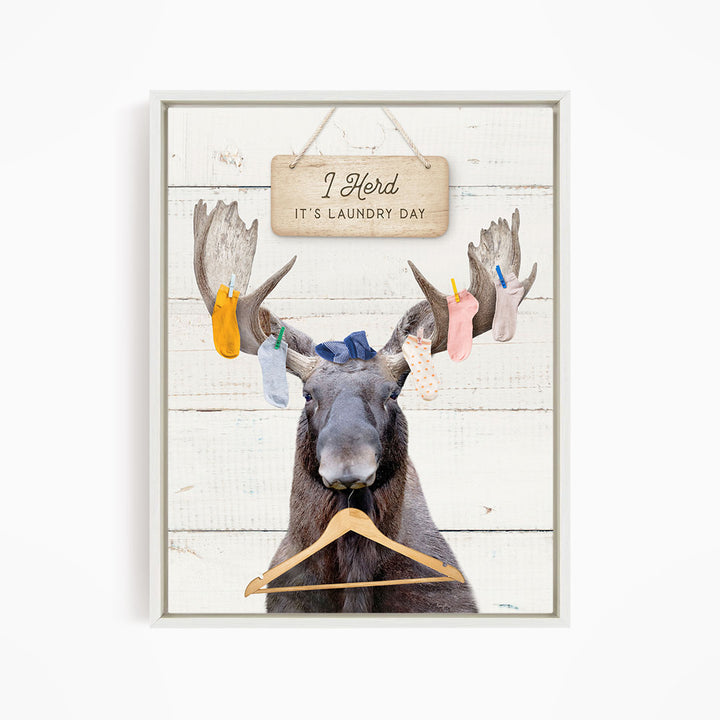 Moose Laundry Socks and Hanger - Farmhouse Wall Funny Sayings