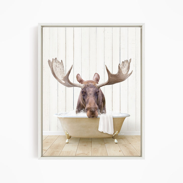 Moose in Farmhouse Bath