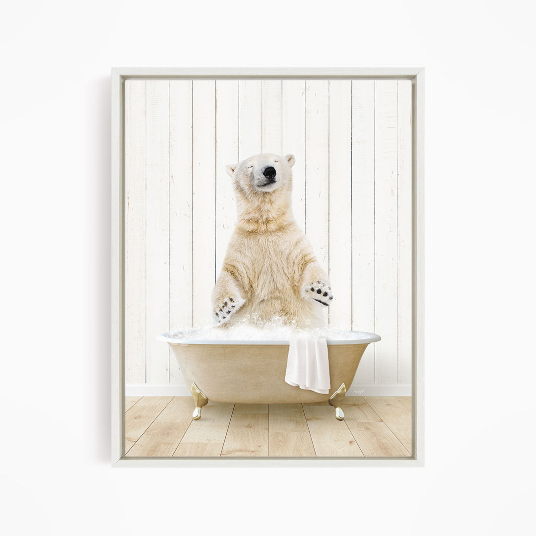 Polar Bear in Farmhouse Bath