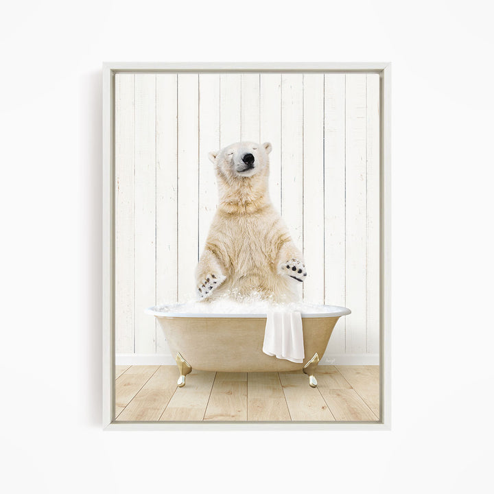 Polar Bear in Farmhouse Bath