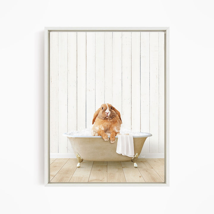 Pudgy Bunny in Farmhouse Bath