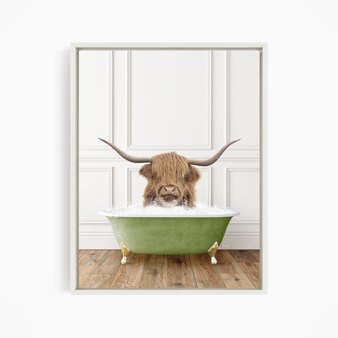 Highland Cow "Randall" in Transitional Bath Style