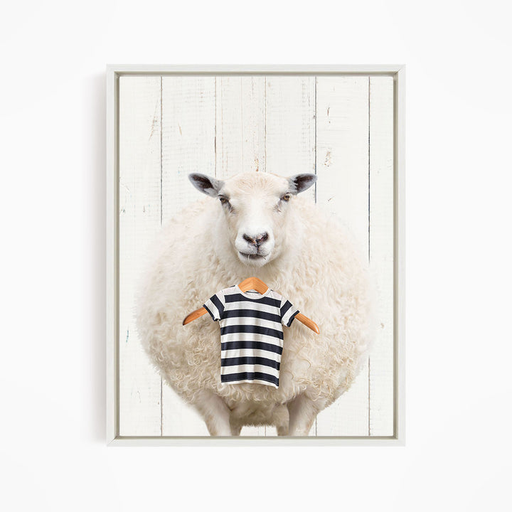 Sheep With Clothes Hanger - Farmhouse Wall