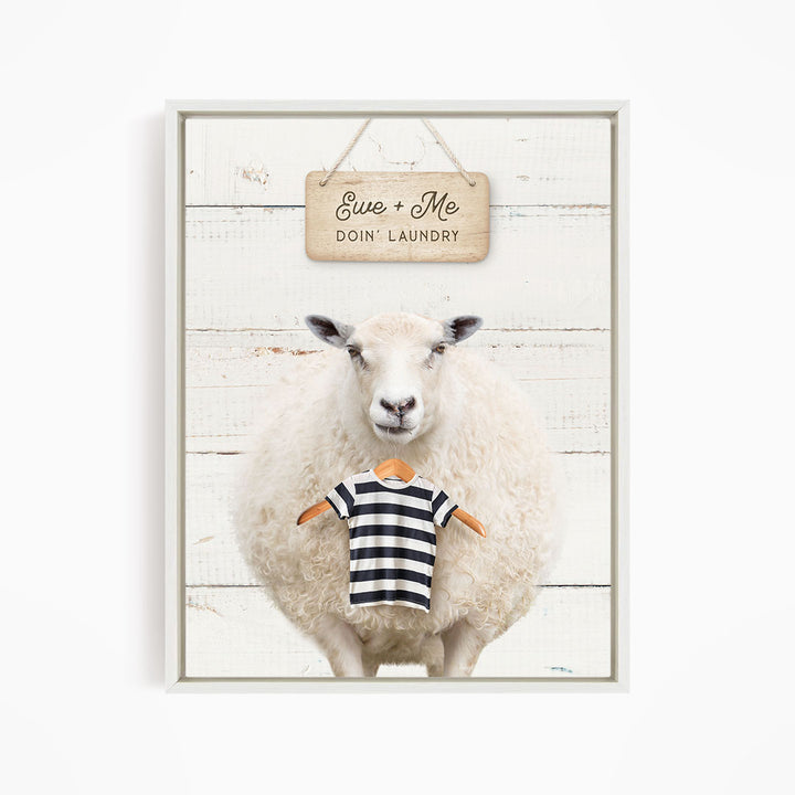 Sheep with Laundry Hanger - Farmhouse Wall Funny Sayings