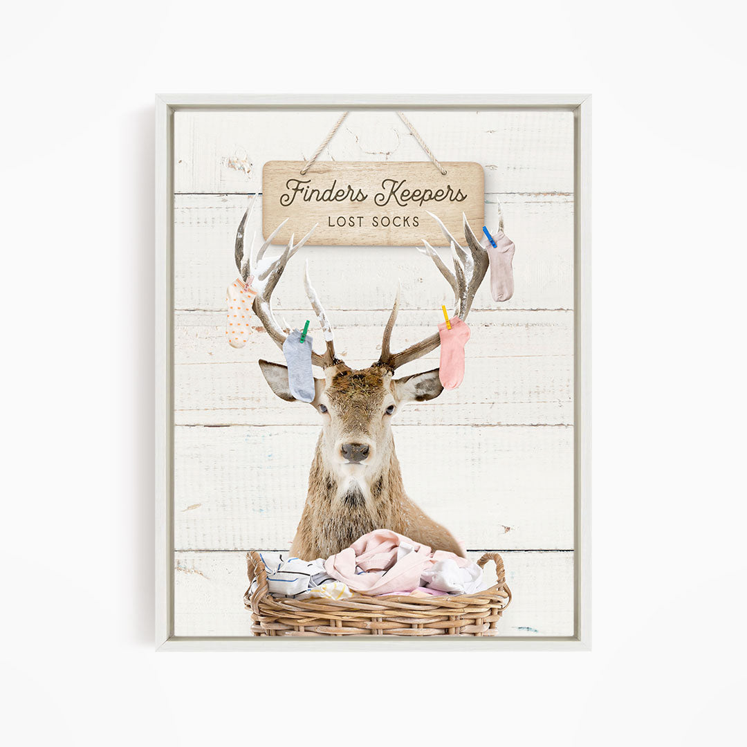 Deer Finders Keepers Lost Socks - Farmhouse Wall Funny Sayings