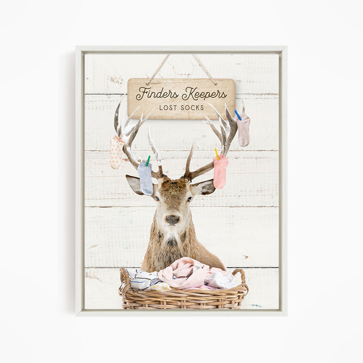 Deer Finders Keepers Lost Socks - Farmhouse Wall Funny Sayings