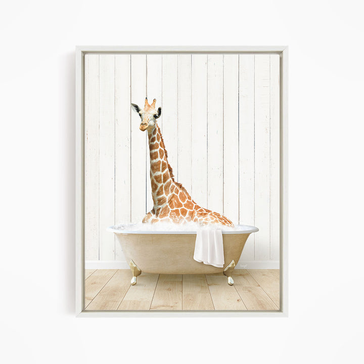 Tall Giraffe in Farmhouse Bath
