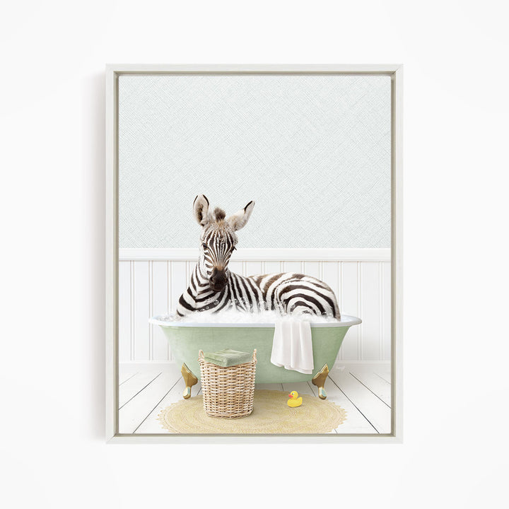 Baby Zebra in Cottage Green Bath