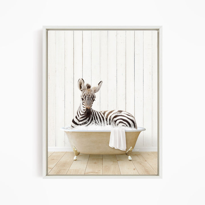 Baby Zebra in Farmhouse Bath