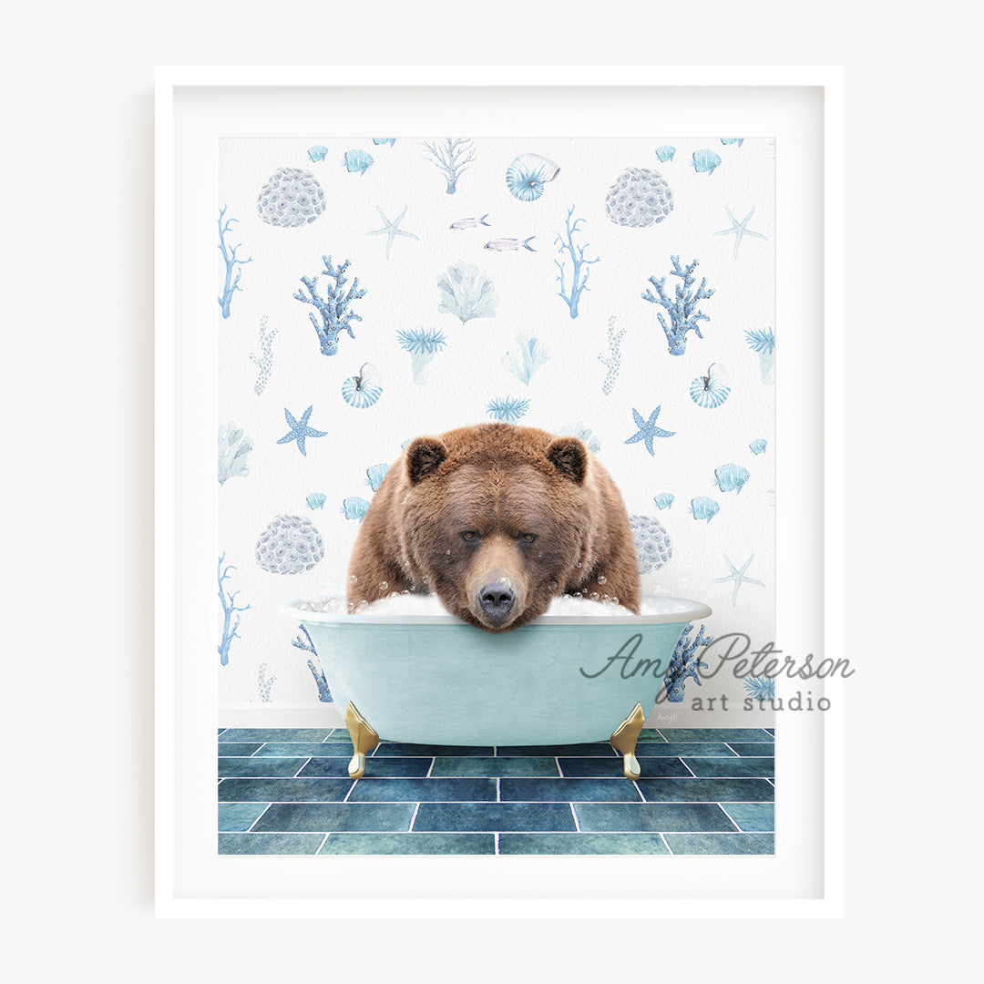 a picture of a bear in a bath tub