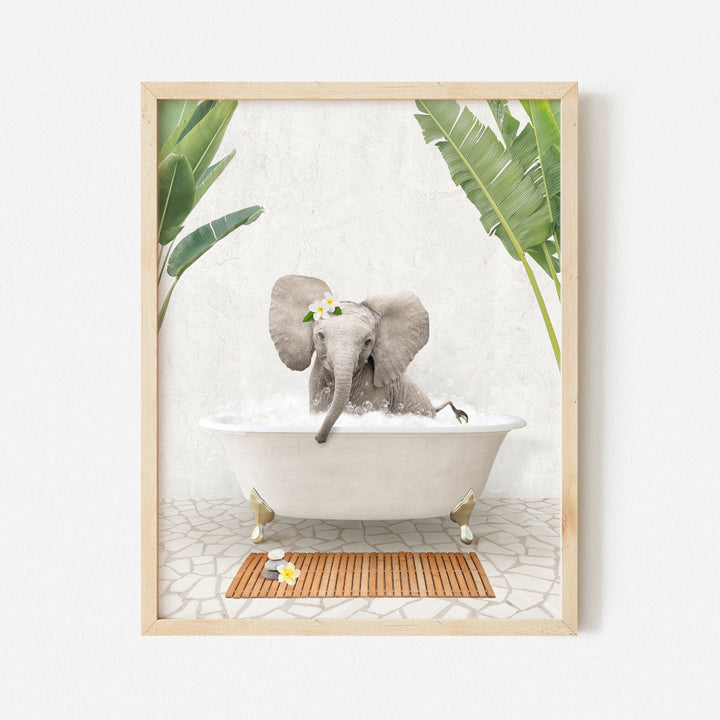 a picture of an elephant taking a bath