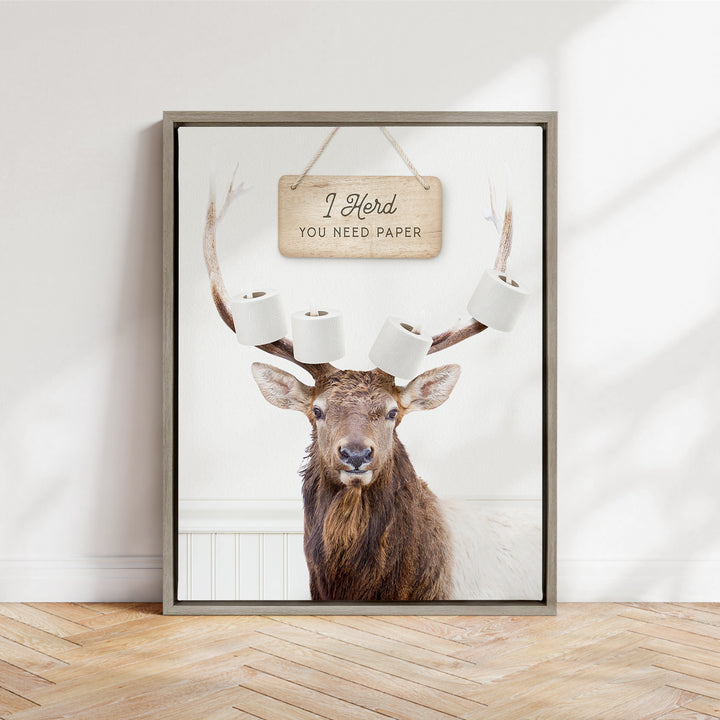 Stag I Herd You Need Paper - Bathroom Cottage White