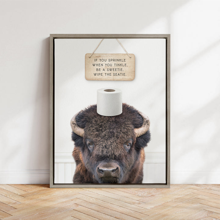 Bison "If you sprinkle when you tinkle..." - Bathroom Cottage White