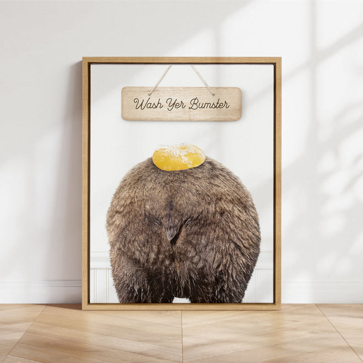Bear "Wash yer bum" - Bathroom Cottage White