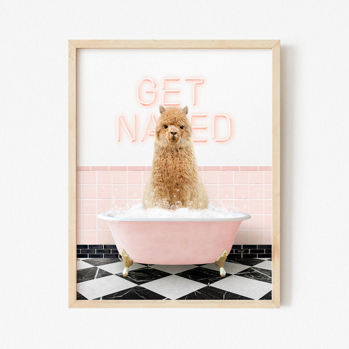 Alpaca in Pink Get Naked Bath