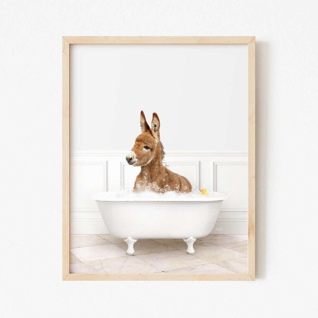 Baby Donkey in Modern Bath