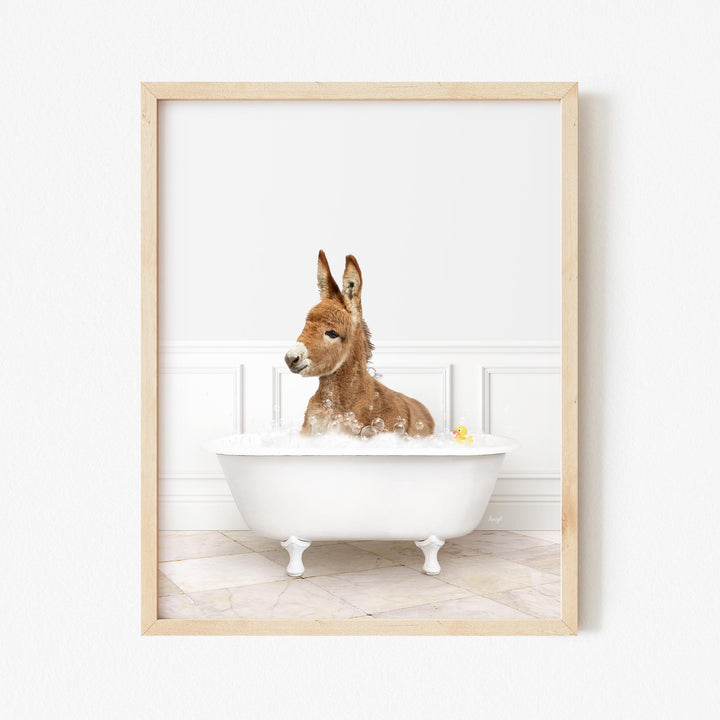 Baby Donkey in Modern Bath