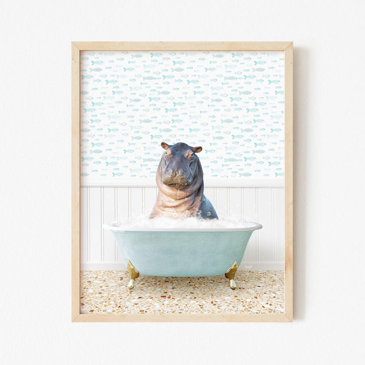 Baby Hippo in Little Fish Bath