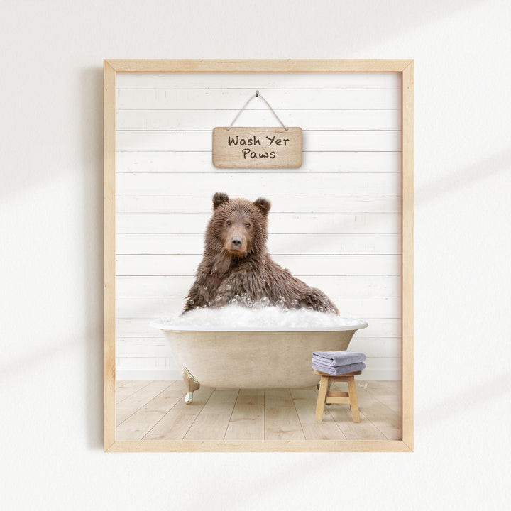 Bear in Farmhouse "Wash Yer..." Bath