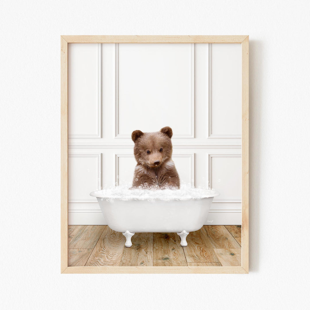 Bear Cub in Traditional Panel Bath Style