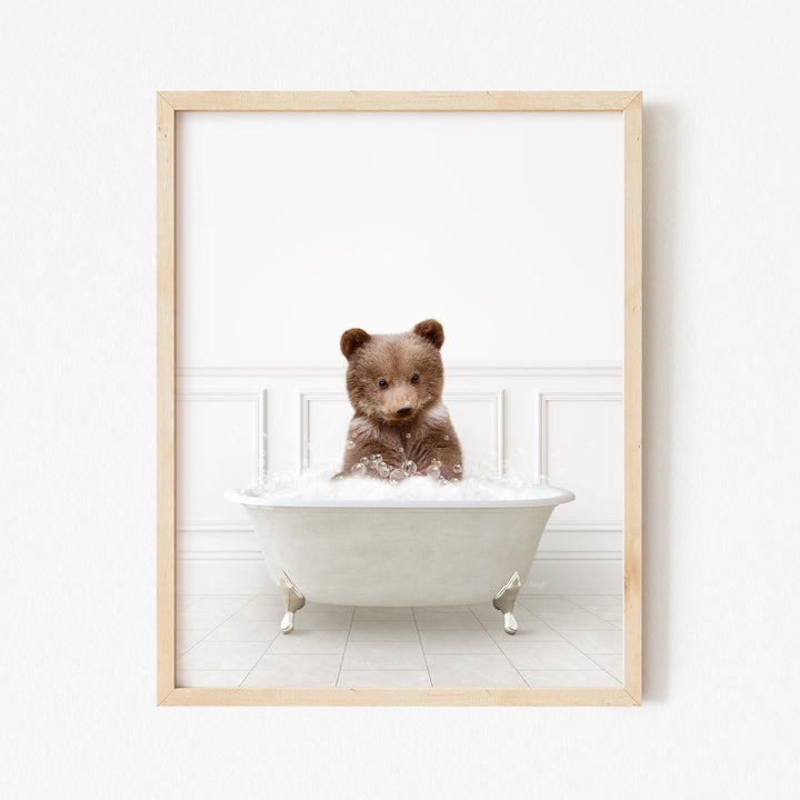 Bear Cub in Modern Neutral Bath