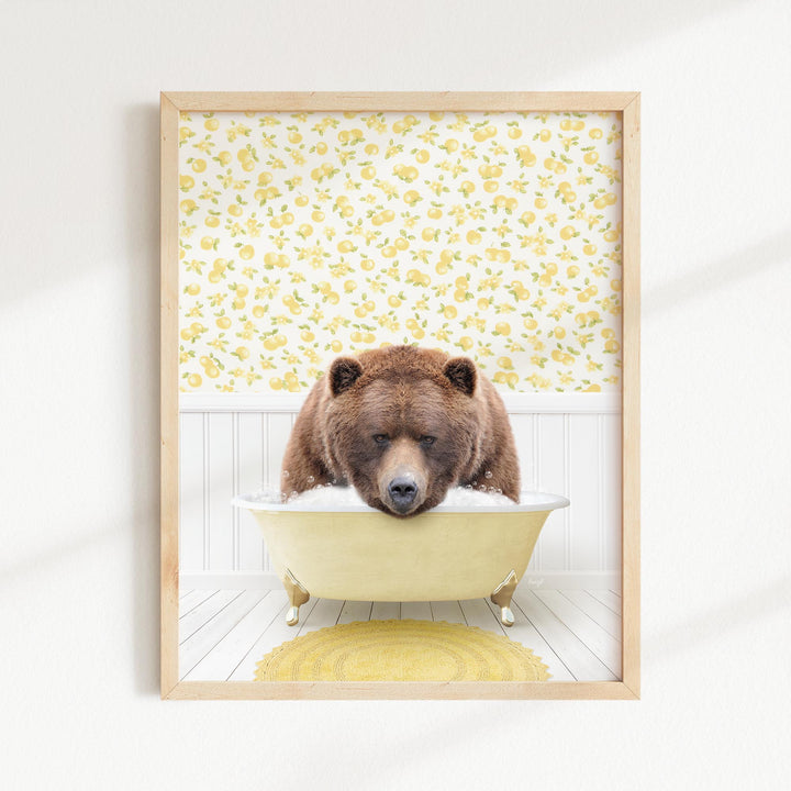 Big Bear in Cottage Yellow Bath