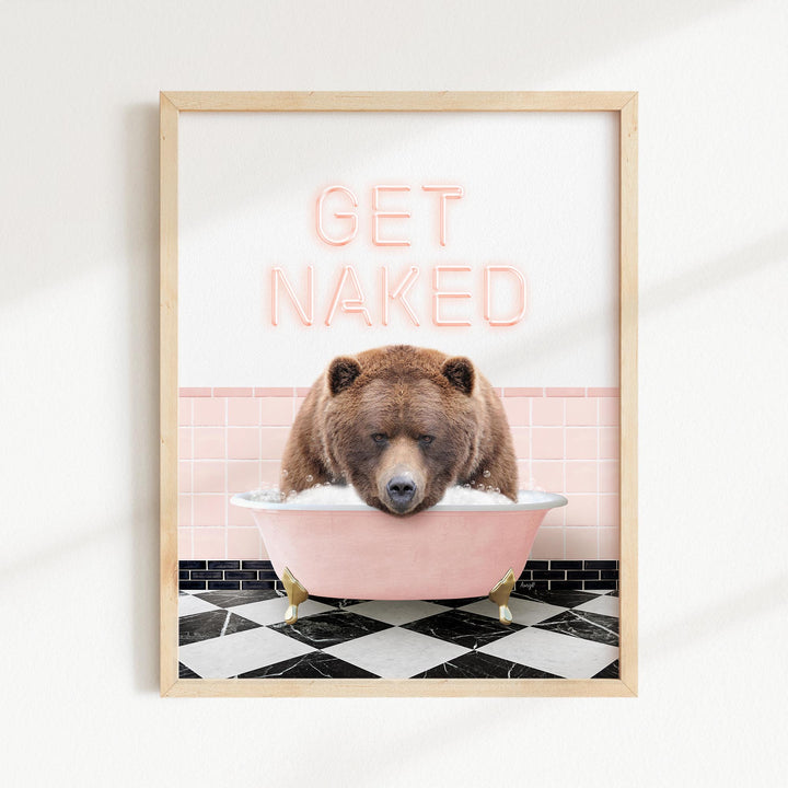 Big Bear in Pink Get Naked Bath