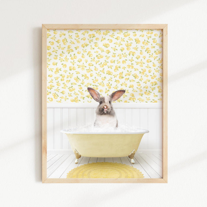 Bunny in Cottage Yellow Bath
