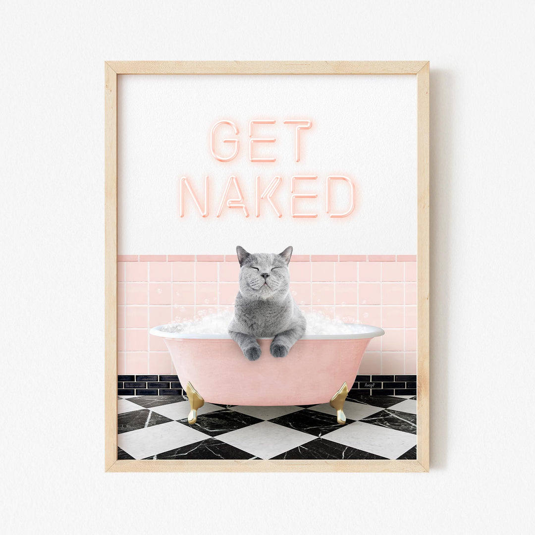 Cat in Pink Get Naked Bath