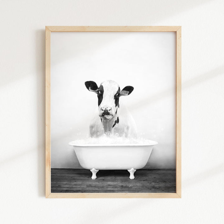 Holstein Cow in Rustic Black and White