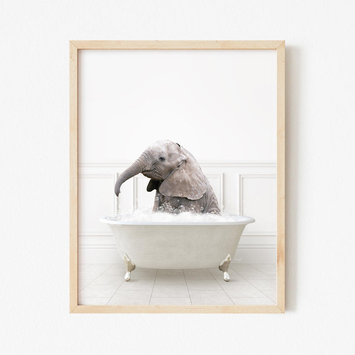 Baby Elephant No1 in Modern Neutral Bath