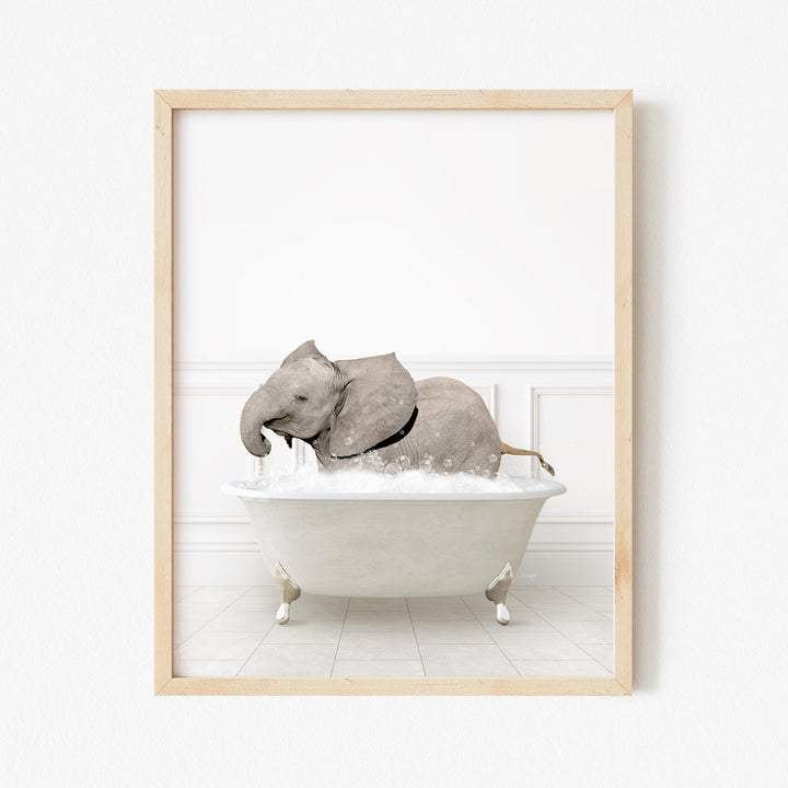 Baby Elephant No2 in Modern Neutral Bath