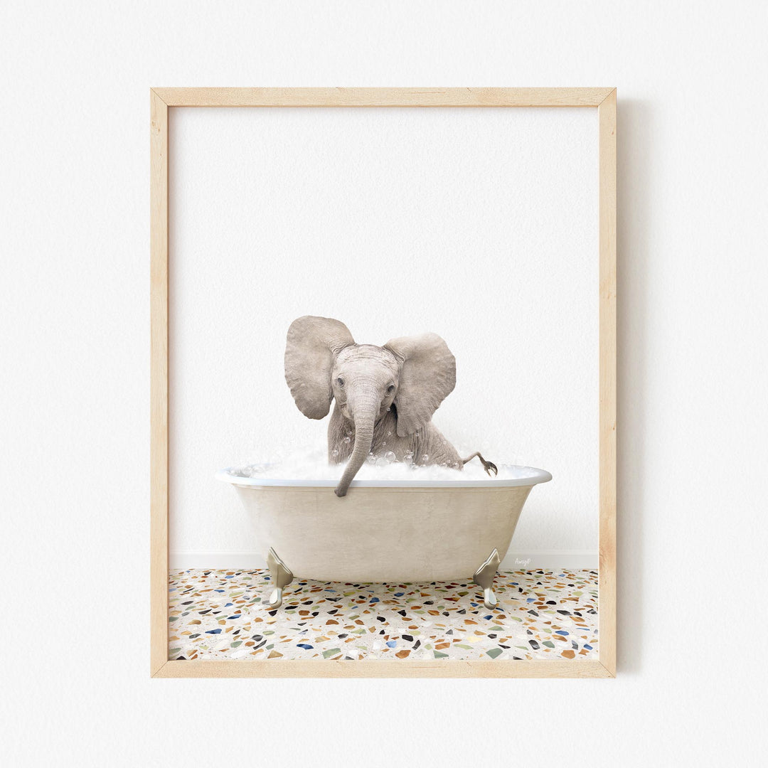 Baby Elephant No4 in Terrazzo Bath