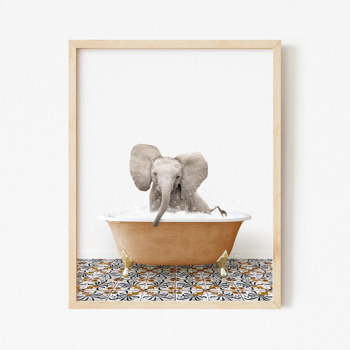 Baby Elephant No4 in Mediterranean Bath