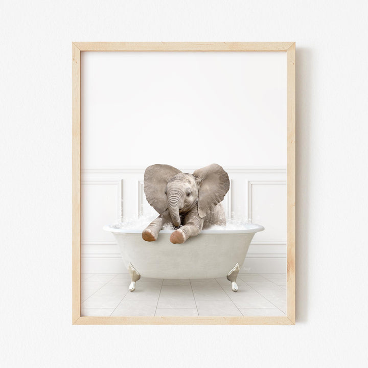 Baby Elephant No6 in Modern Neutral Bath