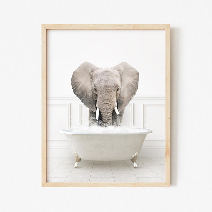 Elephant Front in Modern Neutral Bath