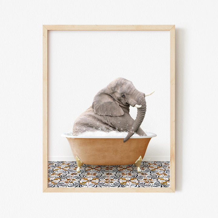 Young Elephant in Mediterranean Bath
