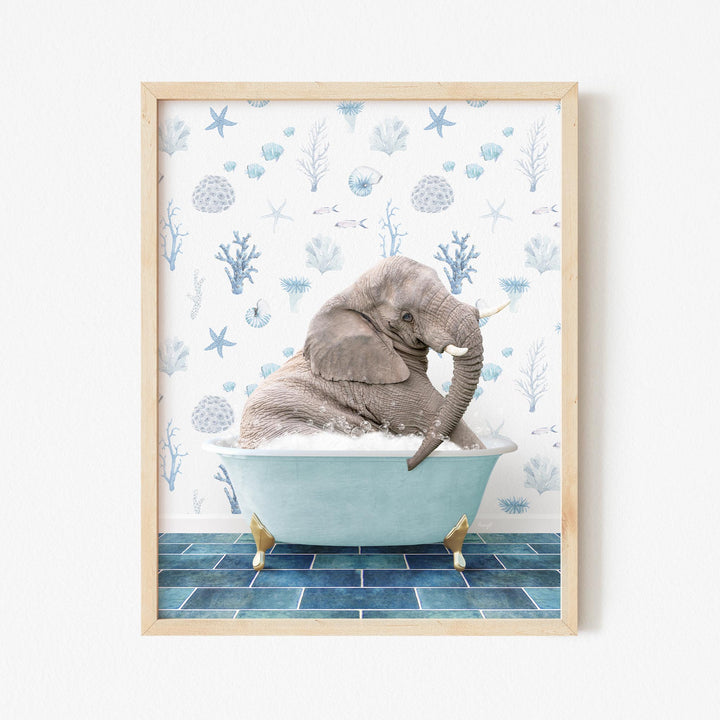 Young Elephant in Under the Sea Bath