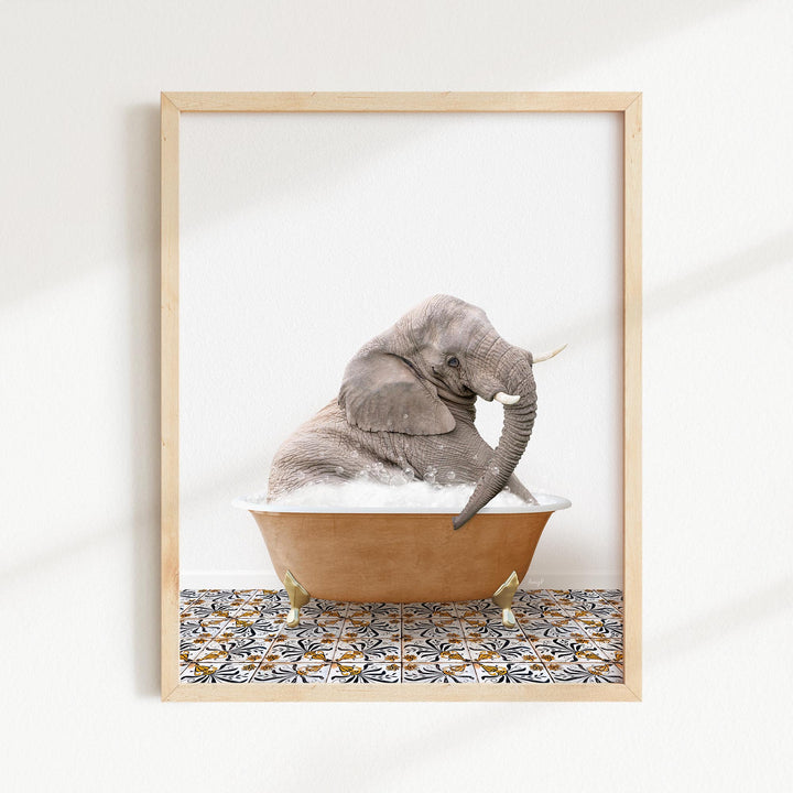 Young Elephant in Mediterranean Bath