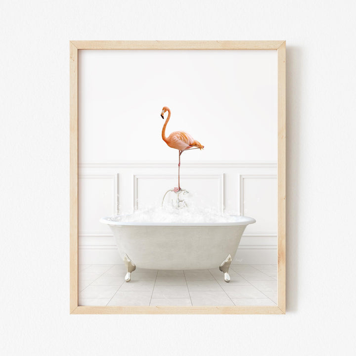 Flamingo in Modern Neutral Bath