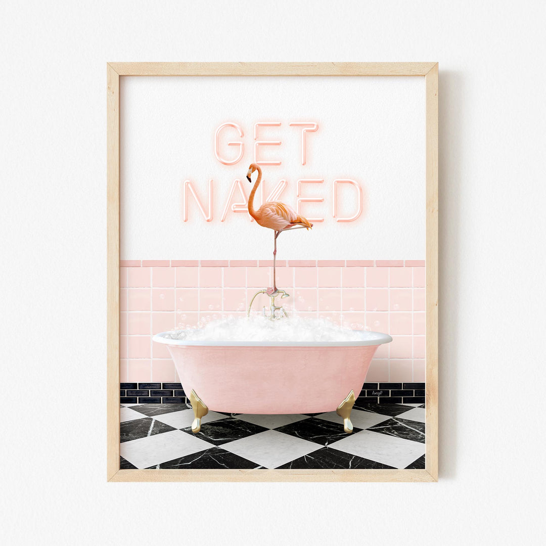 Flamingo in Pink Get Naked Bath