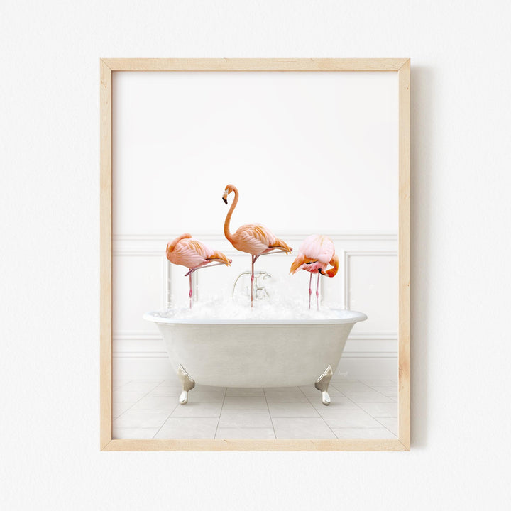 Three Flamingos in Modern Neutral Bath