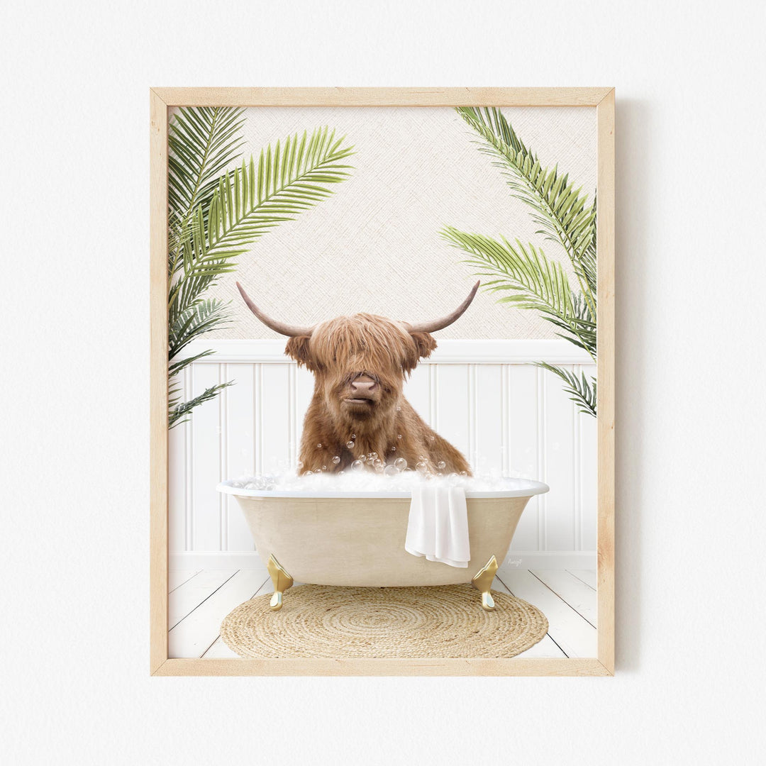 Highland Cow in Palms Bath